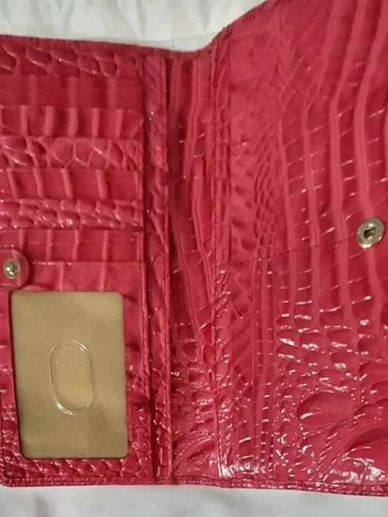 Brahmin Pink Croc-Embossed Leather Tote with Wallet - Picture 7 of 8